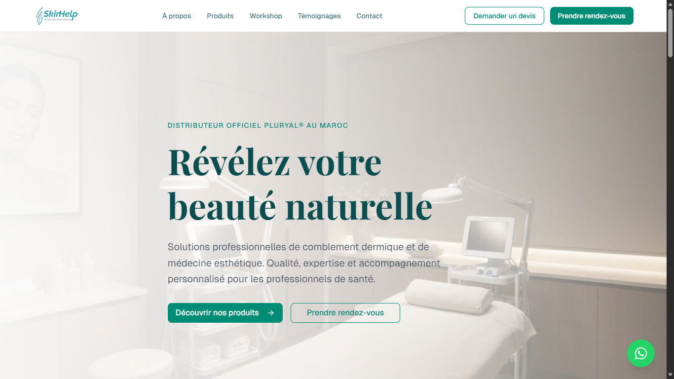 Skinhelp website screenshot